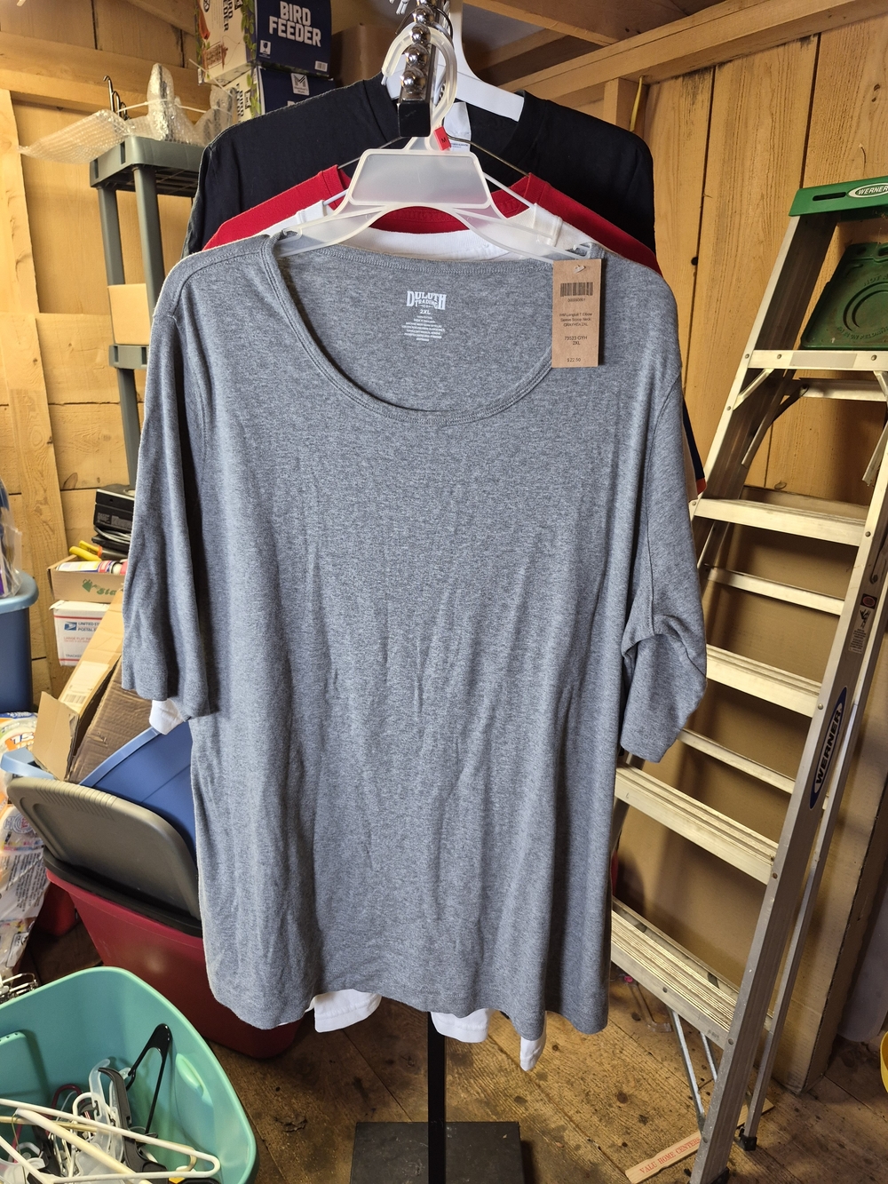 Daily Ritual Women's Gray Scoop Neck Short Sleeve Top Bin 63